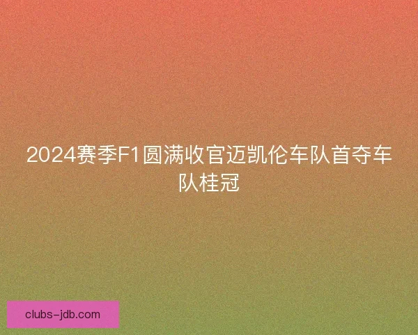 2024赛季F1圆满收官迈凯伦车队首夺车队桂冠
